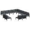 vidaXL Hagesofa Set 13 stk. Svart St&aring;l