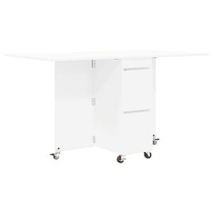 vidaXL Spisebord 140 x 80 x 77 cm Konstruert tre Hvit Rektangul&aelig;r