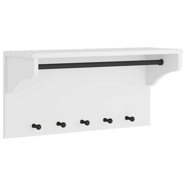 vidaXL Veggmontert knaggrekke SANDNES hvit 87x30x42 cm heltre furu