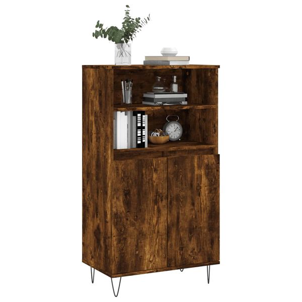 vidaXL Highboard røkt eik 60x36x110 cm konstruert tre