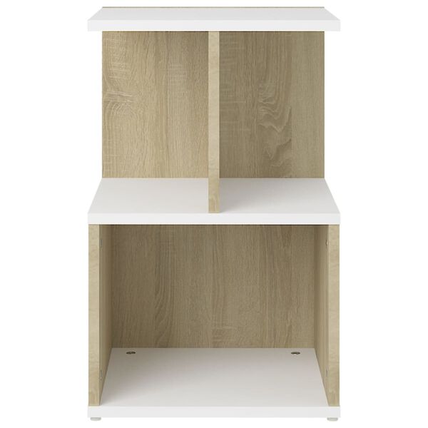 vidaXL Nattbord 2 stk hvit og sonoma eik 35x35x55 cm konstruert tre