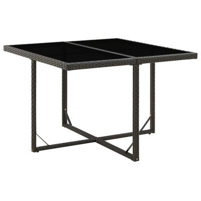 vidaXL Hagebord svart 109x107x74 cm polyrotting og glass