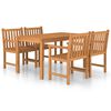 vidaXL 5-delers hagespisesett 140x80 cm heltre teak