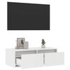 vidaXL TV-benk med LED-lys hvit 75x35,5x25 cm