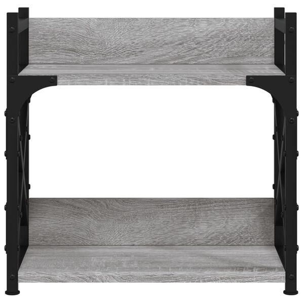 vidaXL Skriverbord 2 hyller grå sonoma 40x20x40 cm konstruert tre