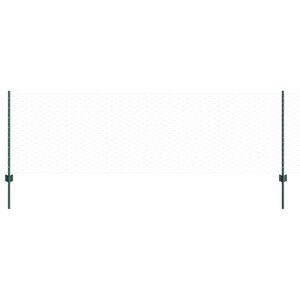 vidaXL Sekskantet gjerde med post 100 x 0,8 m PVC-belagt st&aring;l Gr&oslash;nn