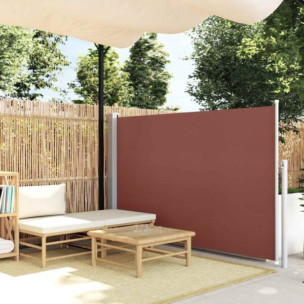 vidaXL Uttrekkbar sidemarkise 140x500 cm brun