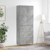 vidaXL Highboard betonggr&aring; 69,5x34x180 cm konstruert tre