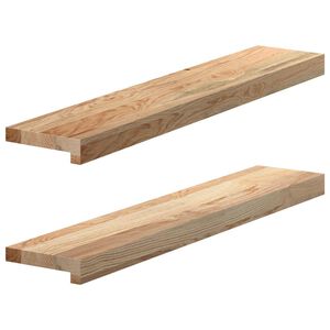 vidaXL Vinduskarmer 2 stk ubehandlet 80x15x2 cm heltre eik