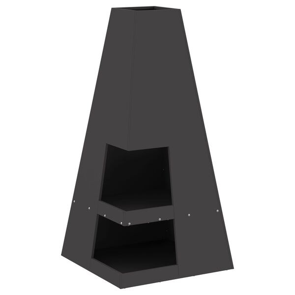 vidaXL Bålplass Svart 50 x 50 x 100 cm Stål