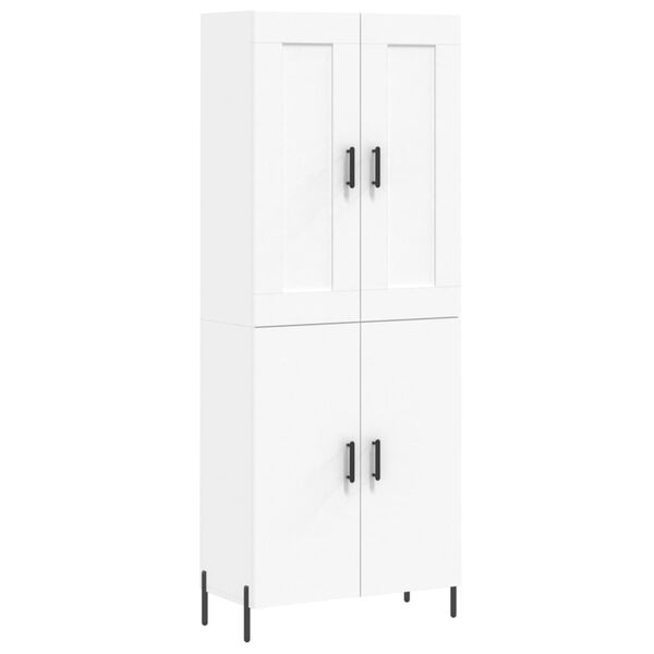 vidaXL Highboard hvit 69,5x34x180 cm konstruert tre