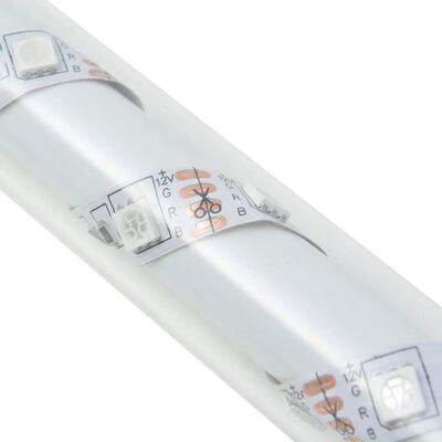 vidaXL Gabion hagevegg med glassteiner LED-lampe 50x30x100 cm