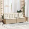 vidaXL Hagebenk med pute Beige Poly rattan