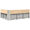 vidaXL Bokhylle Seng med lagring Betonggr&aring; 140 x 200 cm Konstruert tre