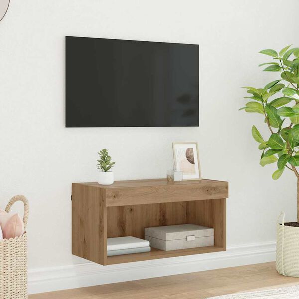 vidaXL TV-skap Veggmontert Artisan Eik 60 x 30 x 30 cm Konstruert tre