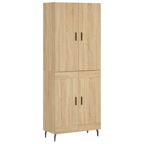 vidaXL Highboard sonoma eik 69,5x34x180 cm konstruert tre