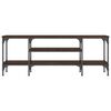 vidaXL TV-benk brun eik 121x35x45 cm konstruert tre og jern
