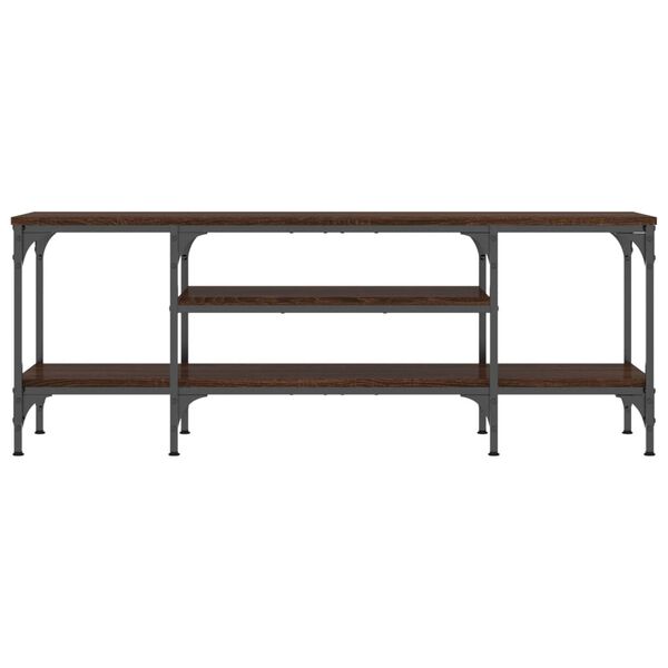 vidaXL TV-benk brun eik 121x35x45 cm konstruert tre og jern
