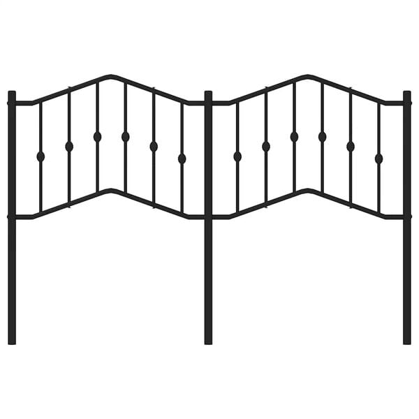 vidaXL Utskiftbar sengegavl i metall svart 135 cm