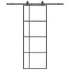 vidaXL Skyved&oslash;r med monteringssett svart 76x205 cm ESG-glass
