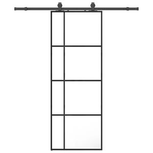 vidaXL Skyved&oslash;r med monteringssett svart 76x205 cm ESG-glass