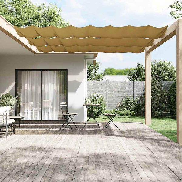 vidaXL Vertikal markise beige 140x1200 cm oxfordstoff