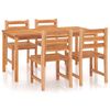 vidaXL Hagespisegruppe 5 deler heltre teak