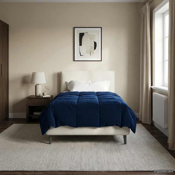 vidaXL Full &aring;r dyne Quilted M&oslash;rkebl&aring; 155 x 200 cm Mikrofiber