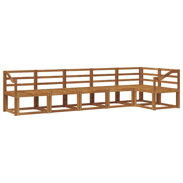 vidaXL Utend&oslash;rs sofa-sett 6 pcs Naturlig Solid akasietre