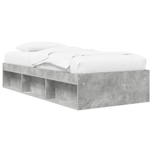 vidaXL Sengeramme med oppbevaring Betonggr&aring; 80 x 200 cm Konstruert tre
