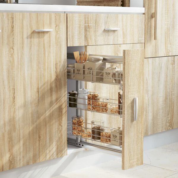 vidaXL Uttrekkbare kurvskuffer 3 etasjer 47x15,5x55,5 cm