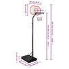 vidaXL Basketballstativ hvit 282-352 cm polyeten