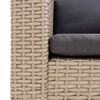 vidaXL Hagesofa med puter 2 seter polyrotting beige