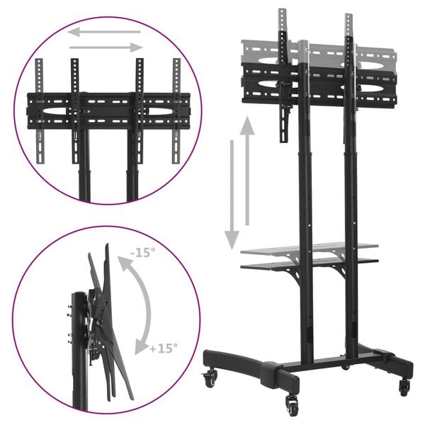 vidaXL TV-stativ med hjul for 32"-65" plasma/LCD/LED