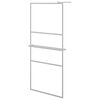 vidaXL Dusjvegg med hylle krom 90x195 cm ESG-glass og aluminium