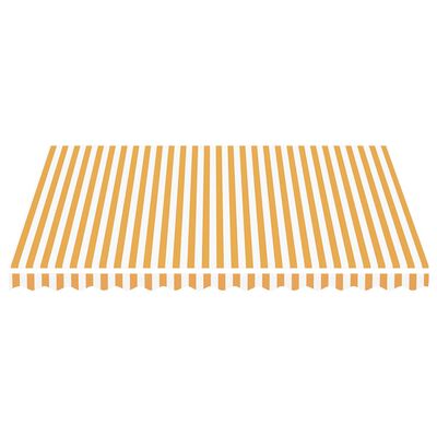 vidaXL Erstatningsduk for markise gul og hvit 4x3,5 m