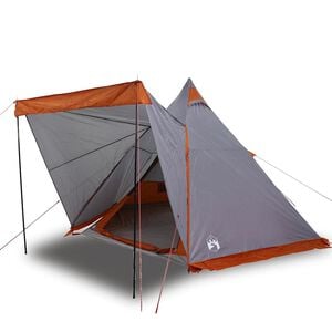 vidaXL Familietelt tipi for 6 personer gr&aring; og oransje vanntett