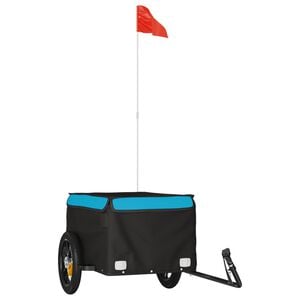 vidaXL Sykkelvogn svart og bl&aring; 30 kg jern
