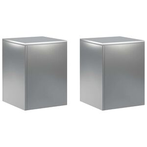 vidaXL Planteholder 2 pcs S&oslash;lv 30 x 30 x 40 cm Rustfritt st&aring;l