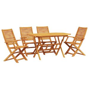 vidaXL Hage Spisegruppe 5 stk. Brun Solid akasietre
