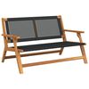 vidaXL Hage Relax Benk Svart Solid akasietre