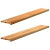 vidaXL Vinduskarmer 2 stk lysebrun 160x25x2 cm heltre eik