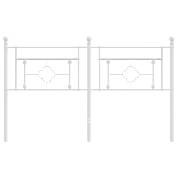 vidaXL Utskiftbar sengegavl i metall hvit 150 cm