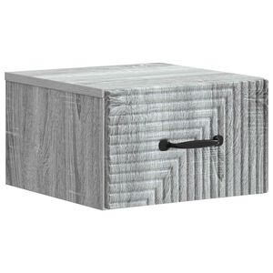 vidaXL Vegghengt Nattbord Gr&aring; sonoma 34,5 x 33 x 20 cm Konstruert tre