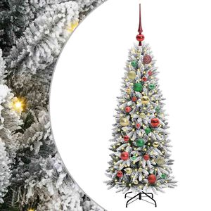 vidaXL Kunstig juletre med 150 LED Hvit 120 cm PVC, plast, st&aring;l og PE