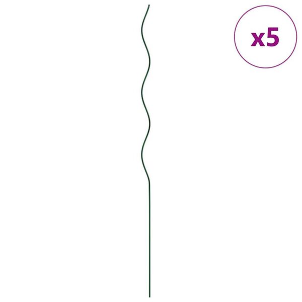 vidaXL Plante st&oslash;tte 5 pcs gr&oslash;nn 110 x 0.6 x 0.6 cm St&aring;l