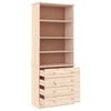 vidaXL Bokhylle med skuffer ALTA 77x35x186,5 cm heltre furu