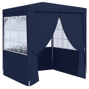 vidaXL Profesjonelt festtelt med sidevegger 2x2 m bl&aring; 90 g/m&sup2;