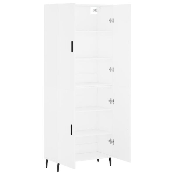 vidaXL Highboard hvit 69,5x34x180 cm konstruert tre