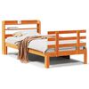 vidaXL Sengeramme med hodegavl voksbrun 75x190 cm heltre furu